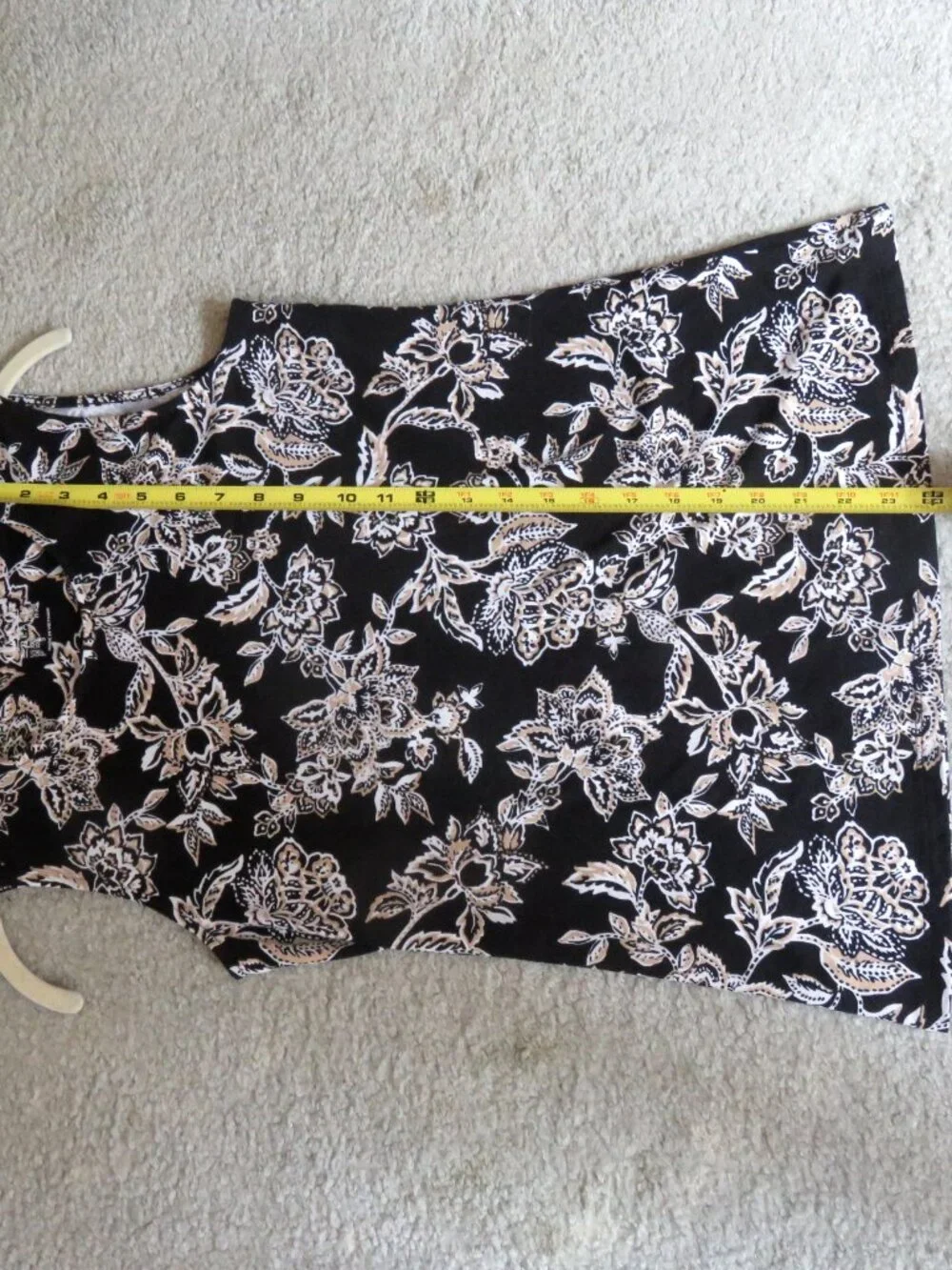 NEW NWOT Denim & Co. Beach Black Floral Print Sleeveless High Neck Tank Top XXS